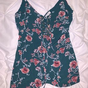 Green floral Forever 21 romper
